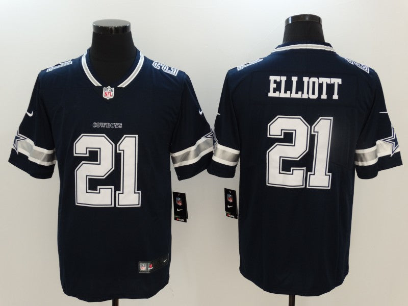 Men’s Dallas Cowboys Ezekiel Elliott #21 Navy Jersey