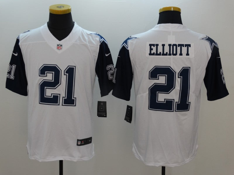 Men’s Dallas Cowboys Ezekiel Elliott #21 White Jersey