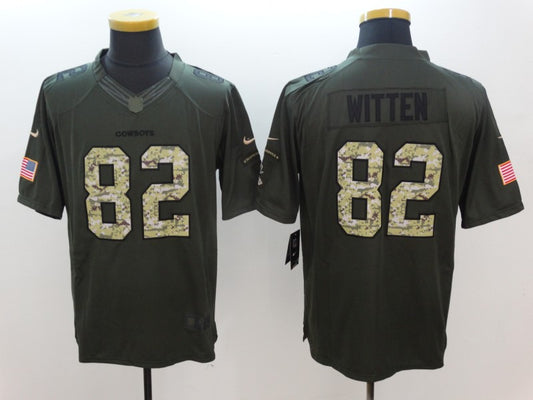 Men’s Dallas Cowboys Jason Witten #82 Army Green Jersey