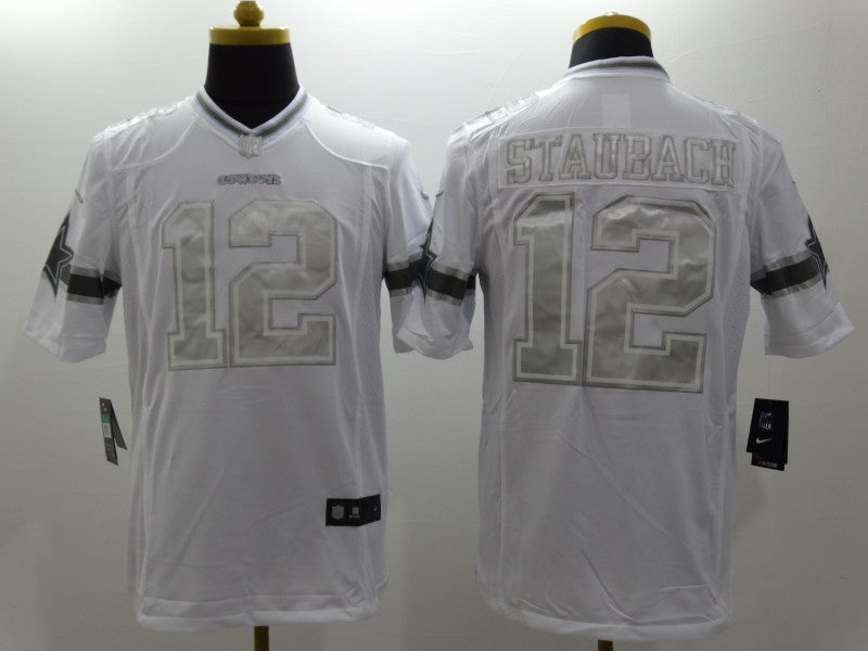 Men’s Dallas Cowboys Roger Staubach #12 White Jersey