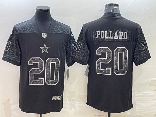 Men’s Dallas Cowboys Tony Pollard #20 Black RFLCTV Limited Jersey