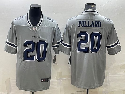 Men’s Dallas Cowboys Tony Pollard #20 Gray Inverted Legend Jersey