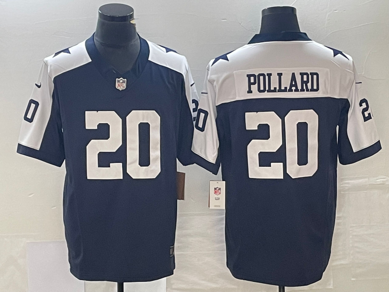 Men’s Dallas Cowboys Tony Pollard #20 Navy Alternate Team Jersey