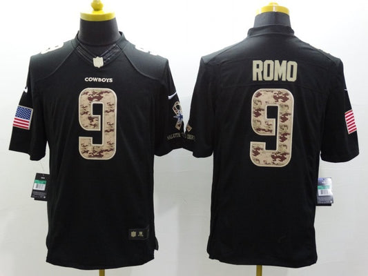 Men’s Dallas Cowboys Tony Romo #9 Black Jersey