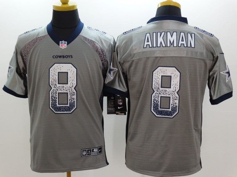 Men’s Dallas Cowboys Troy Aikman #8 Gray Jersey