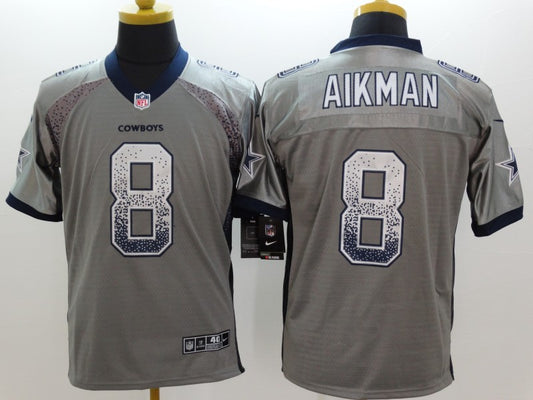 Men’s Dallas Cowboys Troy Aikman #8 Gray Jersey