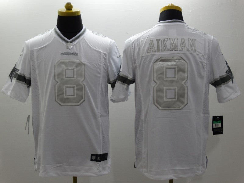 Men’s Dallas Cowboys Troy Aikman #8 White Jersey