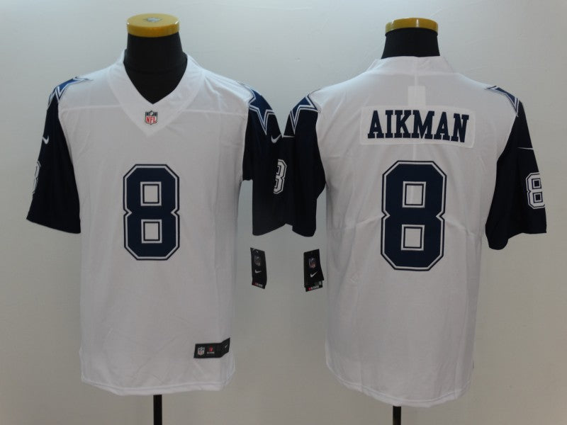 Men’s Dallas Cowboys Troy Aikman #8 White Jersey