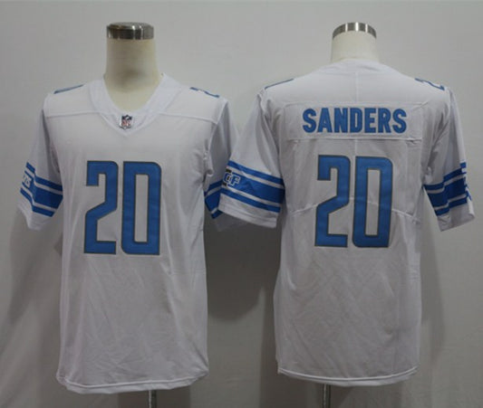 Men’s Detroit Lions Barry Sanders #20 White Team Jersey