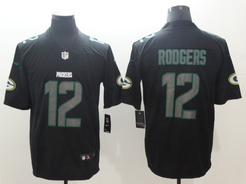 Men’s Green Bay Packers #12 Aaron Rodgers Black Alternate Jersey