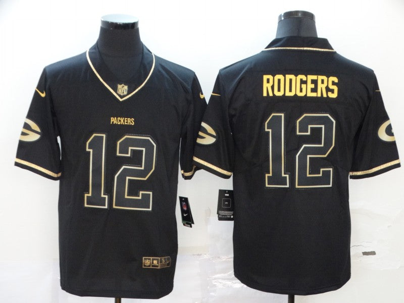 Men’s Green Bay Packers #12 Aaron Rodgers Black Jersey