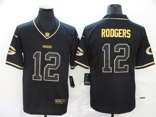 Men’s Green Bay Packers #12 Aaron Rodgers Black Jersey