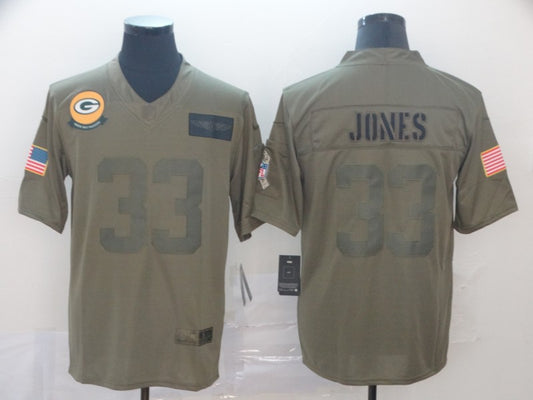 Men’s Green Bay Packers Aaron Jones #33 Brown Jersey