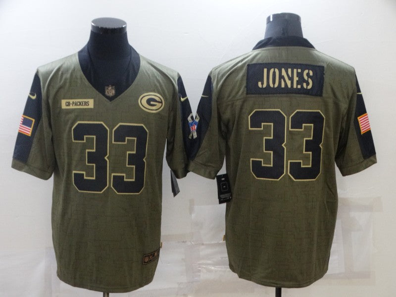 Men’s Green Bay Packers Aaron Jones #33 Brown Jersey