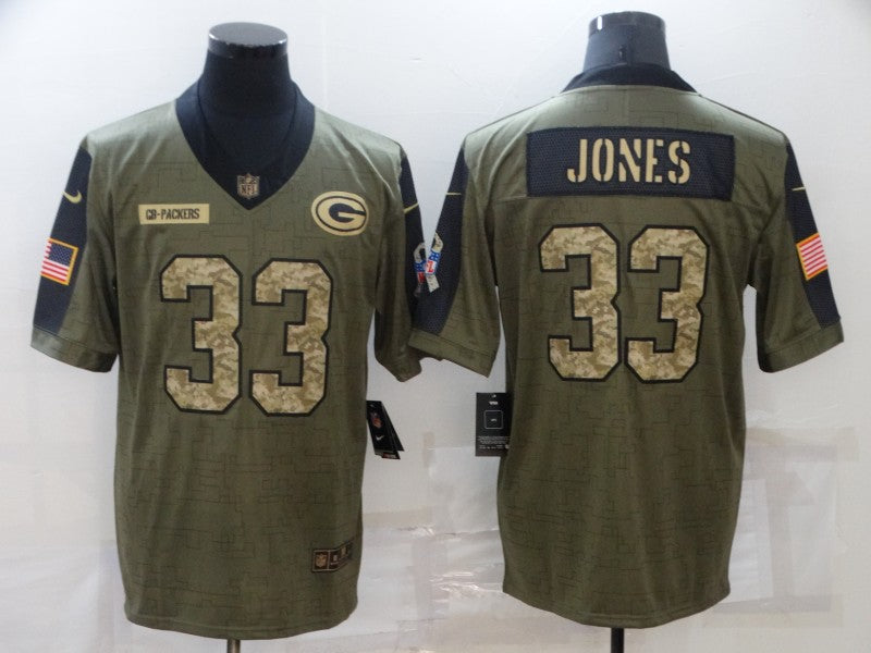 Men’s Green Bay Packers Aaron Jones #33 Brown Jersey