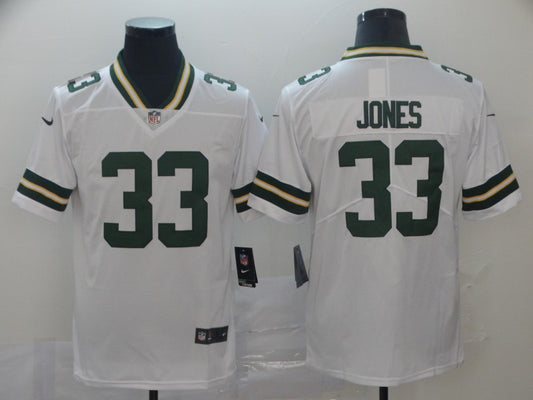 Men’s Green Bay Packers Aaron Jones #33 White Jersey
