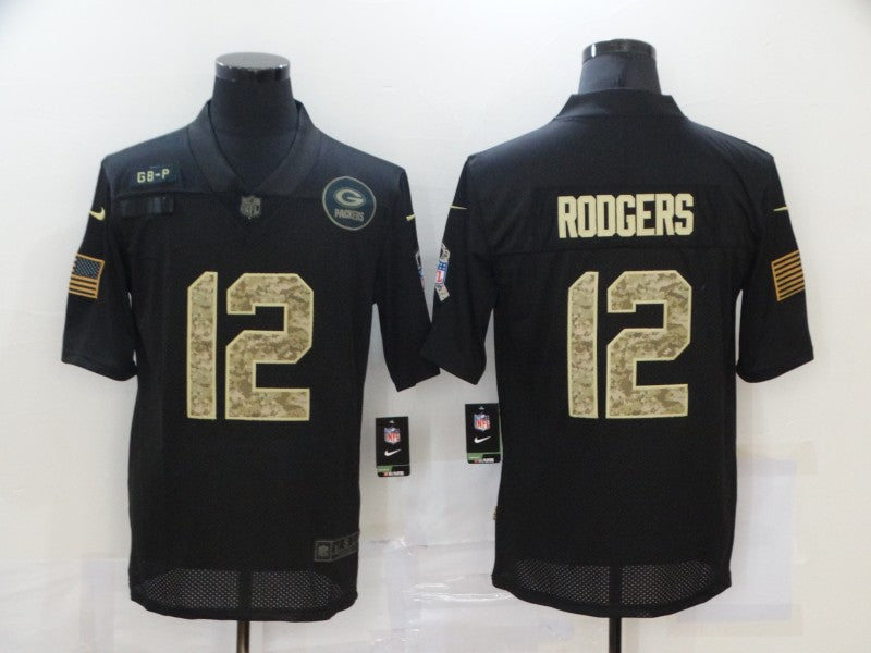 Men’s Green Bay Packers Aaron Rodgers #12 Black Jersey