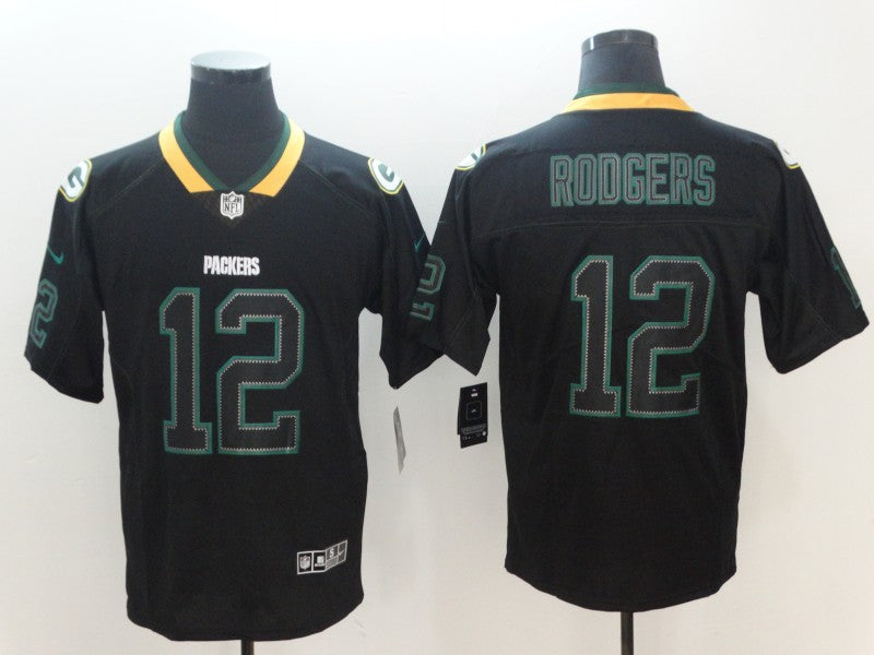 Men’s Green Bay Packers Aaron Rodgers #12 Black Jersey