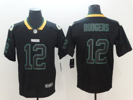 Men’s Green Bay Packers Aaron Rodgers #12 Black Jersey