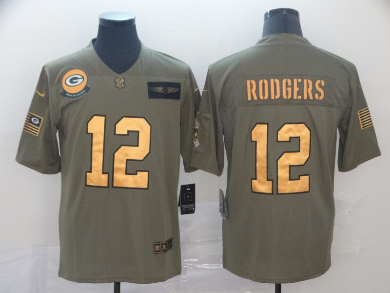 Men’s Green Bay Packers Aaron Rodgers #12 Brown Alternate Jersey