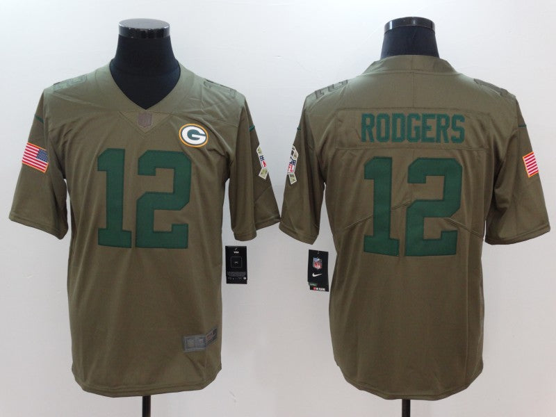 Men’s Green Bay Packers Aaron Rodgers #12 Brown Jersey