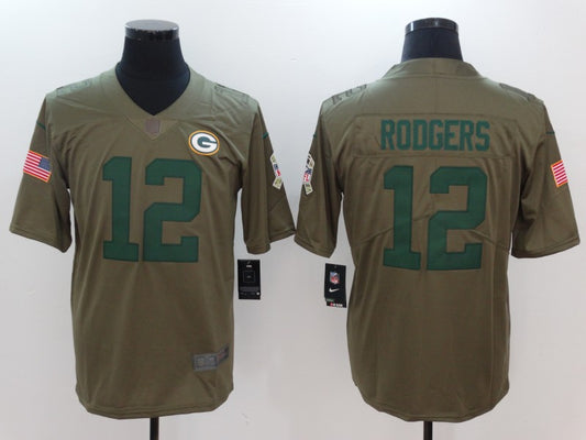 Men’s Green Bay Packers Aaron Rodgers #12 Brown Jersey