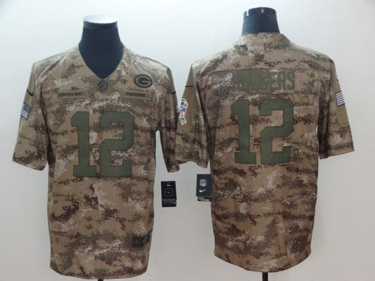 Men’s Green Bay Packers Aaron Rodgers #12 Gray Camouflage Jersey