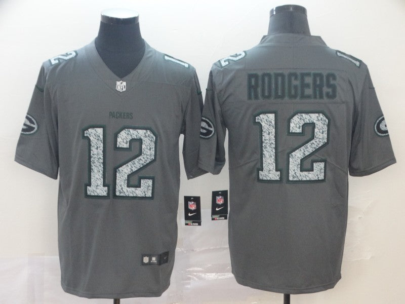Men’s Green Bay Packers Aaron Rodgers #12 Gray Jersey