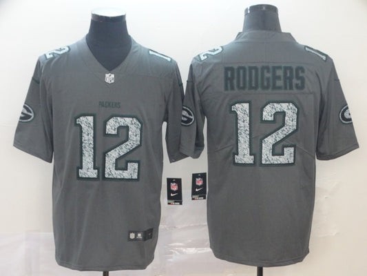 Men’s Green Bay Packers Aaron Rodgers #12 Gray Jersey