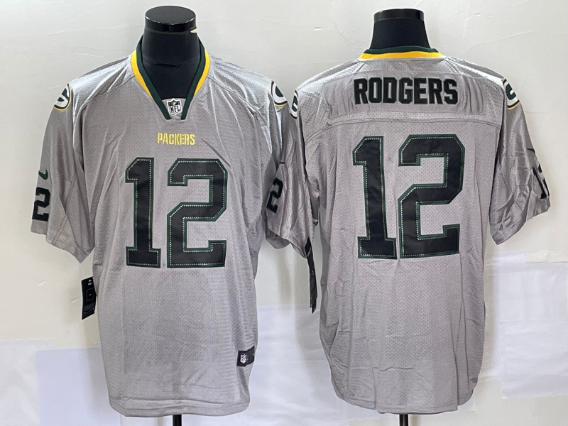 Men’s Green Bay Packers Aaron Rodgers #12 Gray Jersey