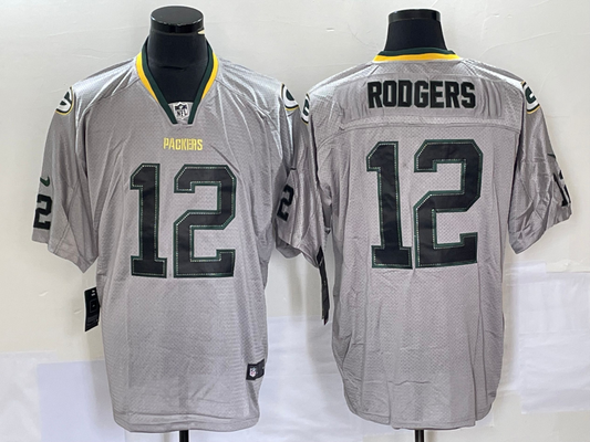 Men’s Green Bay Packers Aaron Rodgers #12 Gray Jersey