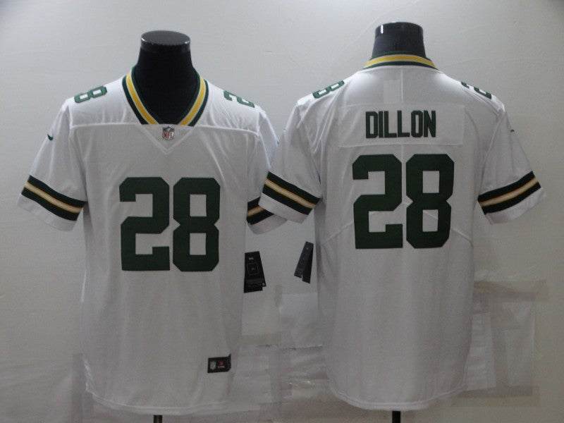 Men’s Green Bay Packers AJ Dillon #28 White Jersey