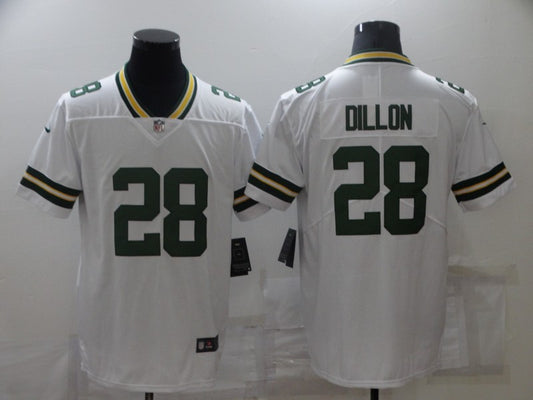 Men’s Green Bay Packers AJ Dillon #28 White Jersey