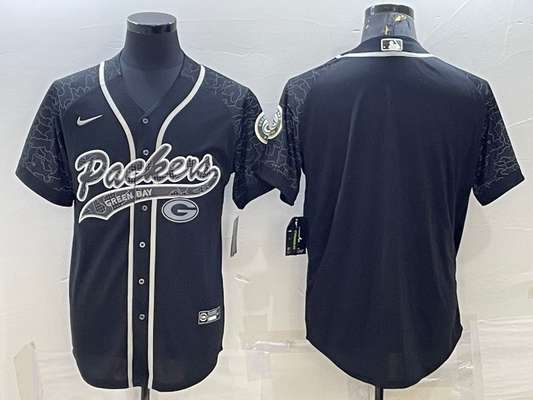 Men’s Green Bay Packers Black Retired RFLCTV Limited Blank Jersey