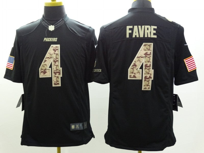 Men’s Green Bay Packers Brett Favre #4 Black Jersey