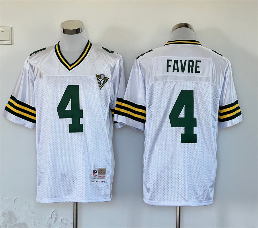 Men’s Green Bay Packers Brett Favre Mitchell & Ness White Legacy Jersey