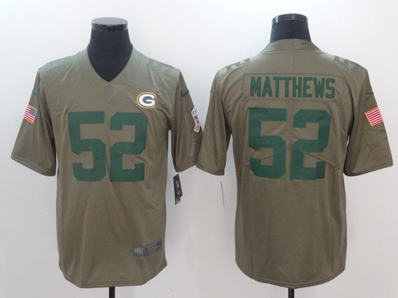 Men’s Green Bay Packers Clay Matthews #52 Brown Jersey