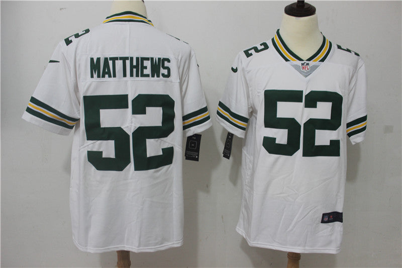 Men’s Green Bay Packers Clay Matthews #52 White Jersey