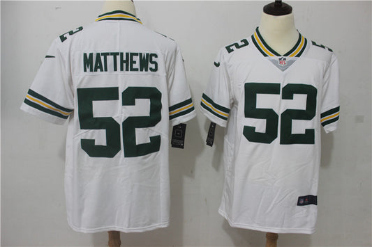 Men’s Green Bay Packers Clay Matthews #52 White Jersey