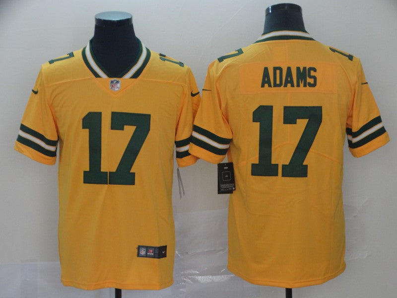 Men’s Green Bay Packers Davante Adams #17 Yellow Inverted Legend Jersey