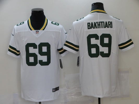 Men’s Green Bay Packers David Bakhtiari #69 White Jersey