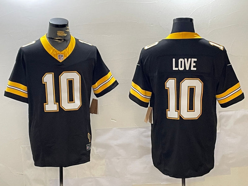 Men’s Green Bay Packers Jordan Love #10 Black Jersey
