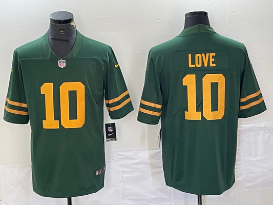 Men’s Green Bay Packers Jordan Love #10 Green Alternate Jersey