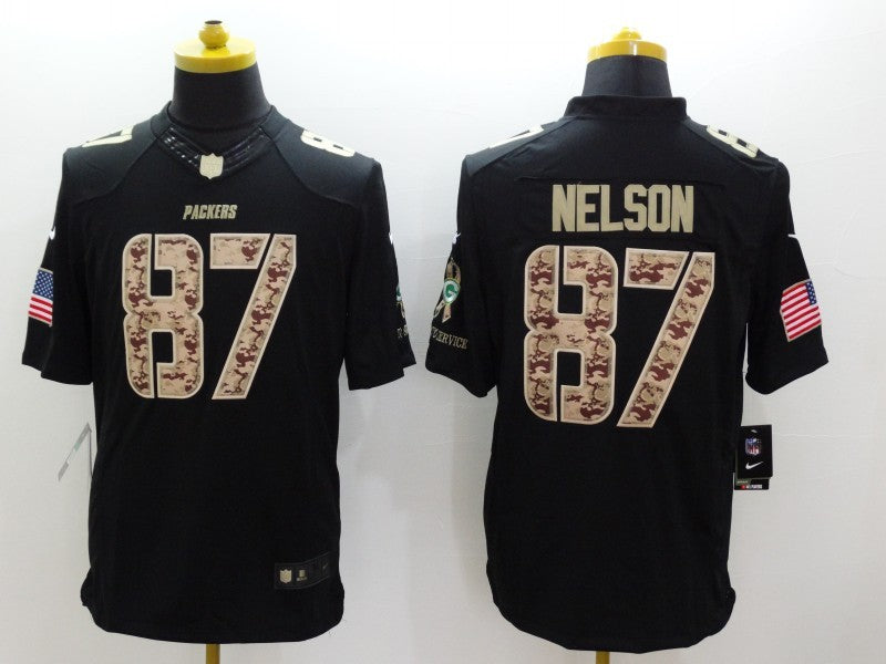 Men’s Green Bay Packers Jordy Nelson #87 Black Jersey