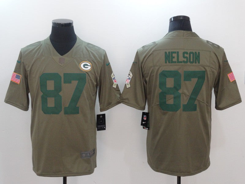 Men’s Green Bay Packers Jordy Nelson #87 Brown Jersey