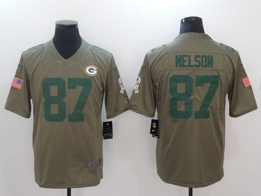 Men’s Green Bay Packers Jordy Nelson #87 Brown Jersey