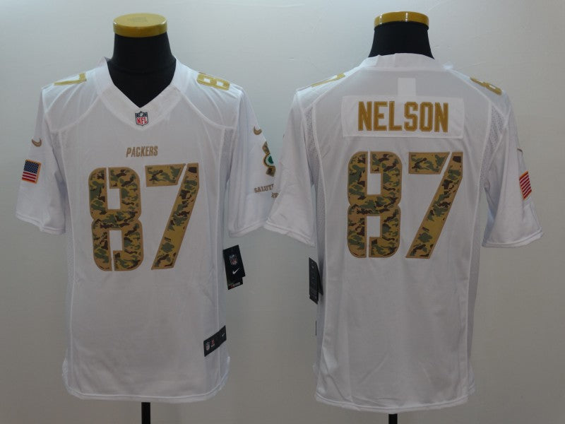 Men’s Green Bay Packers Jordy Nelson #87 White Jersey
