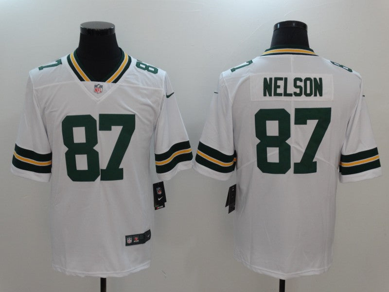 Men’s Green Bay Packers Jordy Nelson #87 White Jersey