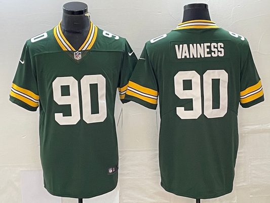 Men’s Green Bay Packers Lukas Van Ness #90 Green 2023 NFL Draft First Round Pick Jersey