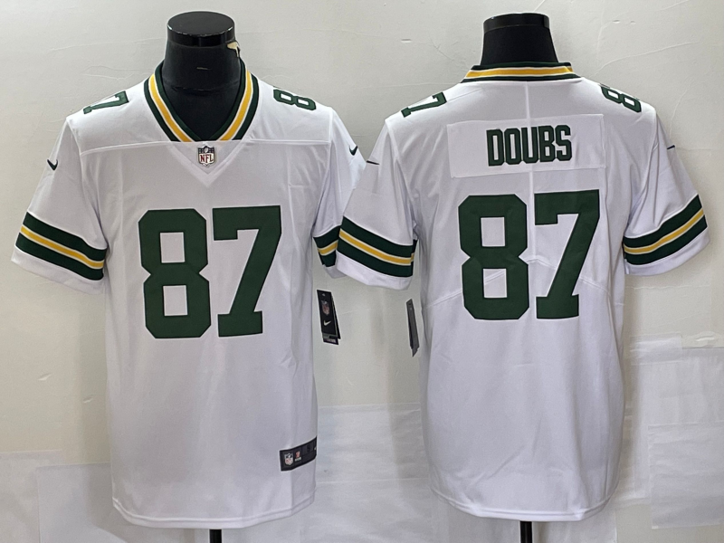 Men’s Green Bay Packers Romeo Doubs #87 White Jersey